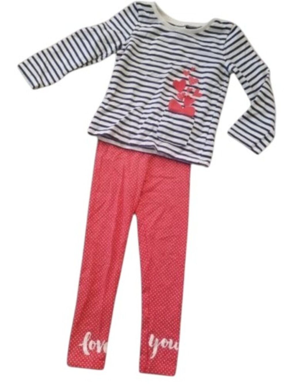 CARTER’S Blue and Pink LOVE YOU Legging Pant Set Girls Size 4T